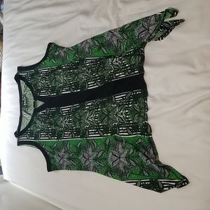New Directions Green and black tunic 2X